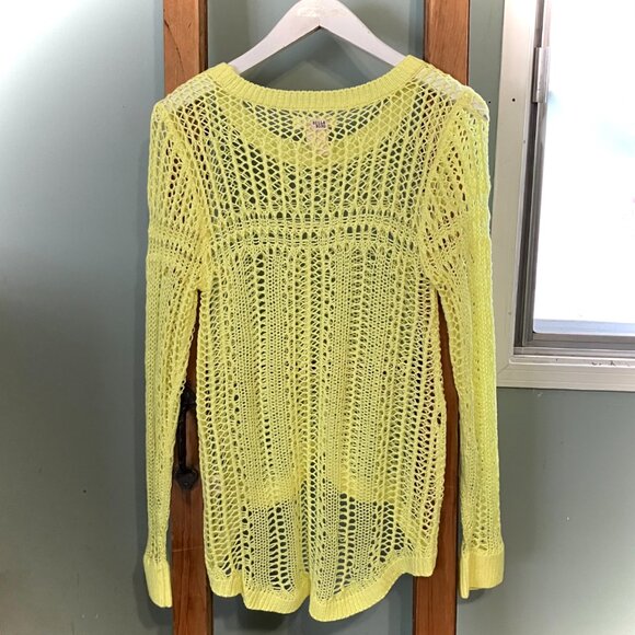 💗3/15💗 Billabong Long Sleeve Boho Crochet Top / Sweater Size S - Picture 4 of 6